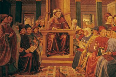 ローマで修辞学を教えるアウグスティヌス 作： Benozzo di Lese di Sandro Gozzoli