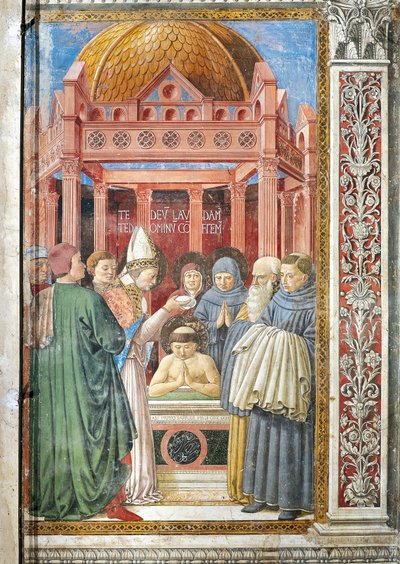 聖アウグスティヌスの洗礼（『聖アウグスティヌスの物語』より抜粋 作： Benozzo di Lese di Sandro Gozzoli