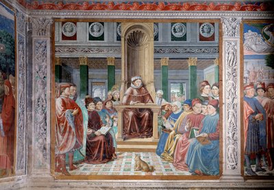 聖アウグスティヌスの生涯ローマで教える聖アウグスティヌス（フレスコ画 作： Benozzo di Lese di Sandro Gozzoli