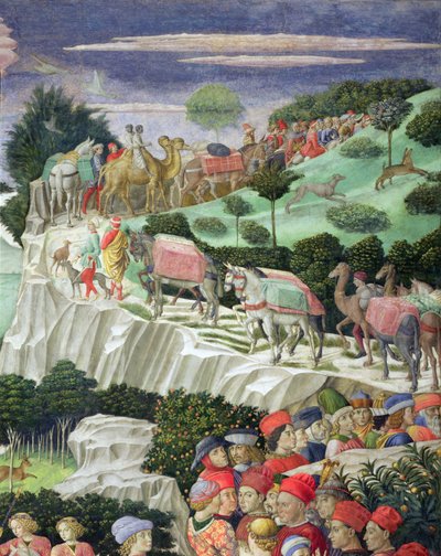 賢者の礼拝堂からのメルキオールの行列（70601の詳細） 作： Benozzo di Lese di Sandro Gozzoli