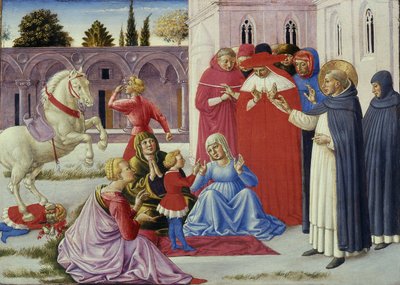 聖ドミニクはナポレオンオルシーニ、1461-62を復活させる 作： Benozzo di Lese di Sandro Gozzoli