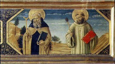 聖アンソニー修道院長と聖ベネディクト（パネル）（78957の細部 作： Benozzo di Lese di Sandro Gozzoli