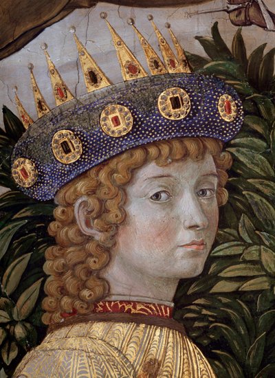 The Voyage of the Magi Cortege des rois mages de Jerusalem a Bethleem calls in Italian "Viaggio dei Magi" or "Cavalcata dei Magi" 壮大なローラン（Laurent de Medici）の顔にある若い魔導師のディテール（The procession of the Magi, detail of t 作： Benozzo di Lese di Sandro Gozzoli