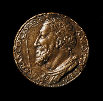 ベンヴェヌート・チェッリーニ（1500-1571）が製作したフランソワ1世（1494-1547）の肖像入りブロンズメダル 1538年 直径38cm フィレンツェ、バルジェッロ美術館蔵 作： Benvenuto Cellini