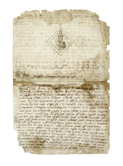 フィレンツェのアカデミア・デル・ディゼグノの印章のデザイン、1565年頃（紙にペンと茶色のインク 作： Benvenuto Cellini