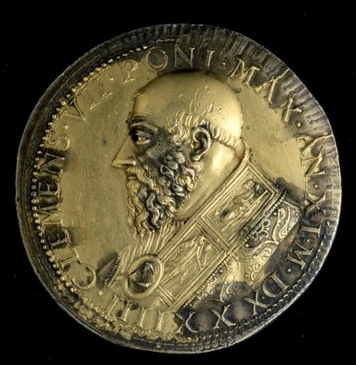 教皇クレメンス7世の肖像画のメダイヨン 作： Benvenuto Cellini