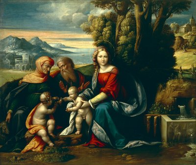 ベンヴェヌート・ガロファロ（1481-1559）による「聖なる対話」。 作： Benvenuto Tisi da Garofalo