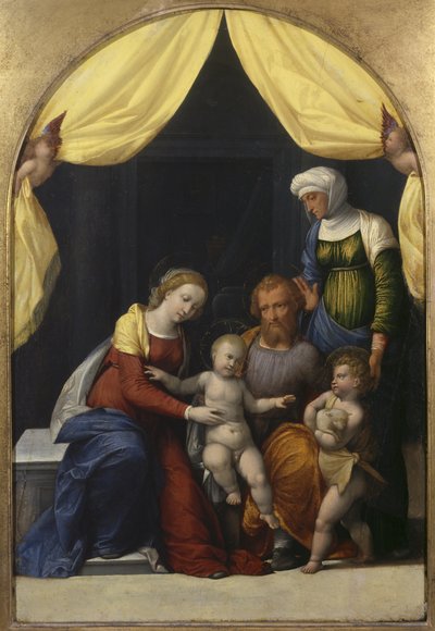 幼児のセントジョンとセントエリザベスの聖家族、1520年頃 作： Benvenuto Tisi da Garofalo