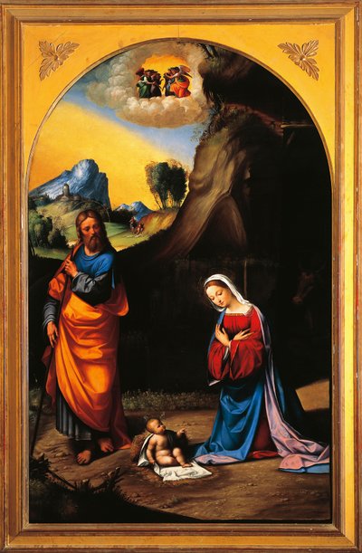 ベンヴェヌート・ガロファロ（1481-1559）の「キリスト降誕」。 作： Benvenuto Tisi da Garofalo