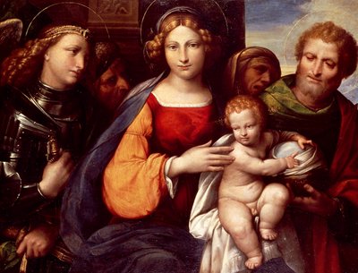 子連れの聖母と聖人ミカエルとヨセフ 作： Benvenuto Tisi da Garofalo