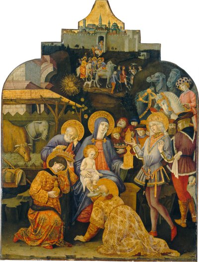 マギの崇拝、c。 14701475。 作： Benvenuto di Giovanni