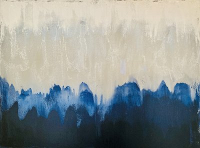 霧がかった青の抽象画 作： 