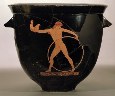 ギリシャ、ガニメデを描いた屋根裏の赤像式ベルクラテル、紀元前500〜480年頃（陶器） 作： Berlin Painter