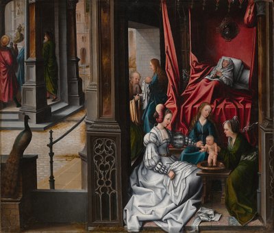 洗礼者聖ヨハネの誕生と命名1514-15。 作： Bernard van Orley