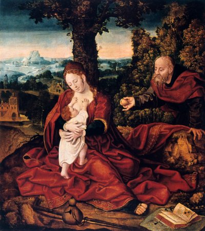 残りのエジプトへの飛行、16世紀。 作： Bernard van Orley