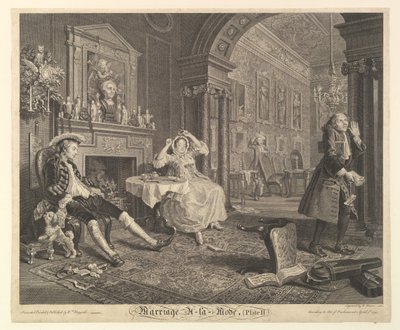 結婚アラモード、プレート II、1745 年 4 月 1 日。 作： Bernard Baron