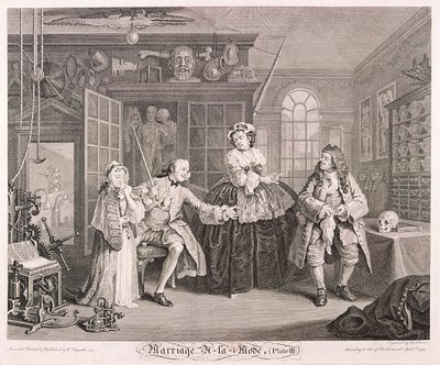 結婚ア・ラ・モード」、1745年、プレートIII 作： Bernard Baron