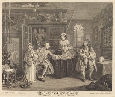 マリッジ・ア・ラ・モード: pl. 3 作： Bernard Baron after William Hogarth