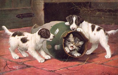 猫のポストカード（カラーリトグラフ） 作： Bernard Cobbe