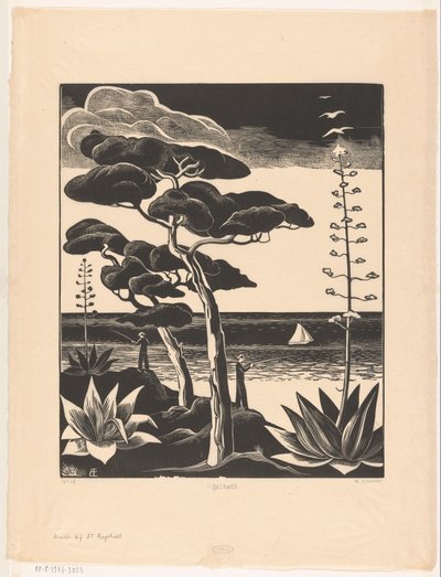 Saint-Raphaëlの海岸 (オブジェクトの元のタイトル) 作： Bernard Essers (signed by artist)