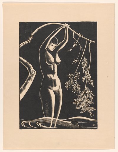 枝を持つ裸の女性 作： Bernard Essers (signed by artist)