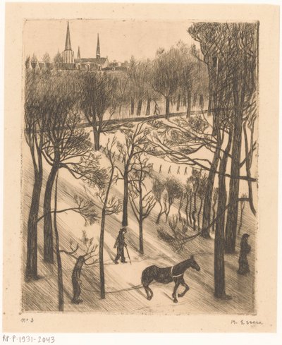 冬のフォンデル公園 作： Bernard Essers (signed by artist)