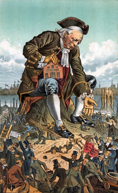 ガリバーと党リリプティアン、1885 作： Bernard Gillam