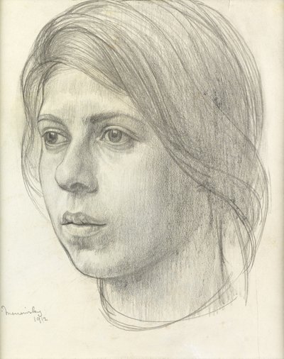 女の子の頭 作： Bernard Meninsky