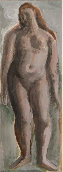 立っている女性像（紙にグアッシュ） 作： Bernard Meninsky