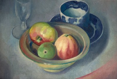 リンゴのある静物 作： Bernard Meninsky