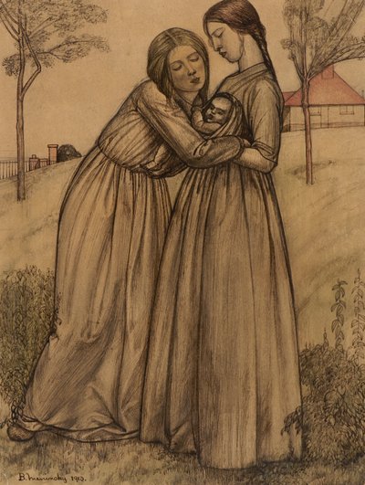 二人の女性と子供 作： Bernard Meninsky