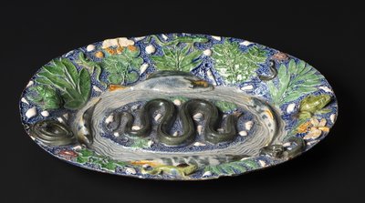 素朴な盛り合わせ、1500年代後半。 作： Bernard Palissy