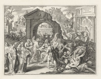 戦域の戦いの漫画、1685年頃 作： Bernard Picart (attributed to)