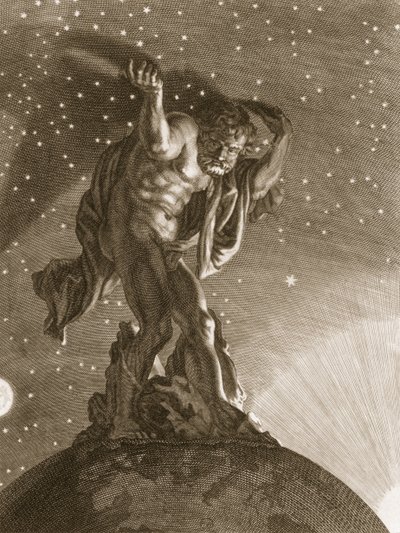 アトラスは彼の肩の上の天をサポートします、1731 作： Bernard Picart