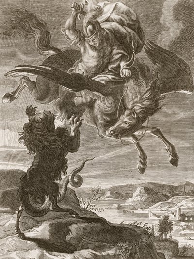 ベレロフォンはキマエラと戦う、1731 作： Bernard Picart