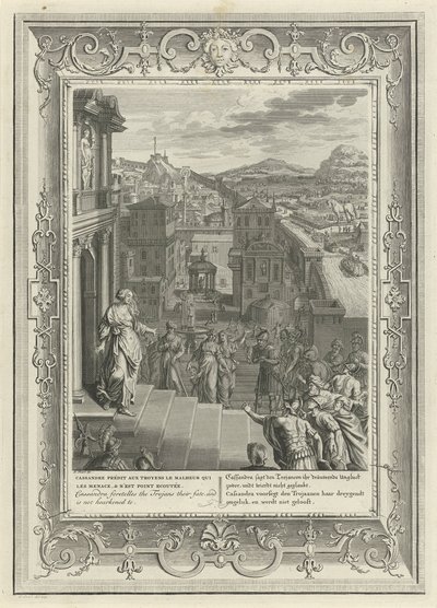 カサンドラ、トロイの没落を予測、1731年 作： Bernard Picart
