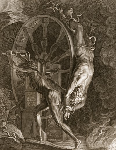 イクシオンホイール上のタルタロス、1731 作： Bernard Picart