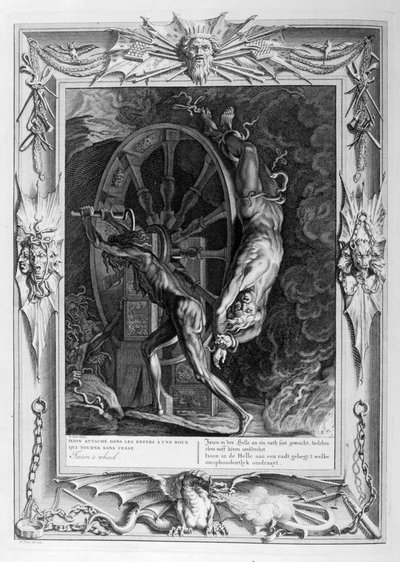 ホイール上のタルタロスのイクシオン、1733 作： Bernard Picart