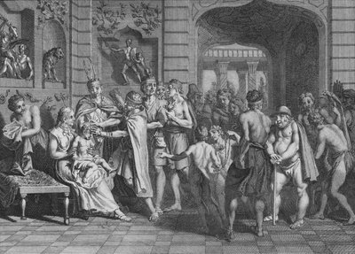私たちは髪を切り、リンカの息子に名前を付けます、1723。 作： Bernard Picart