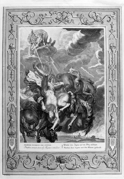 フェートンは1733年に木星のサンダーボルトに襲撃されました 作： Bernard Picart