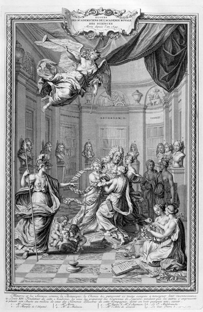 王立科学アカデミーの学者の称賛... 1728 作： Bernard Picart