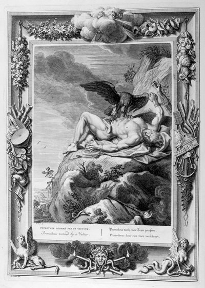 ハゲワシに拷問されたプロメテウス、1733 作： Bernard Picart
