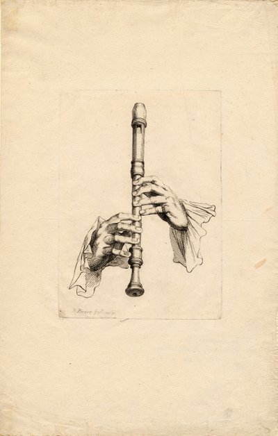 Recorder Players Hands、um 1700 作： Bernard Picart
