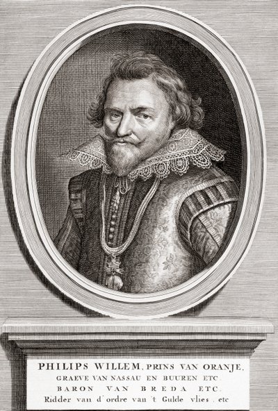 オレンジ公フィリップ・ウィリアム（1554-1618）の肖像画 作： Bernard Picart