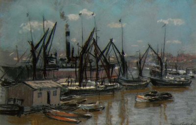 ハーバーシーン（パステル・紙） 作： Bernard Sickert
