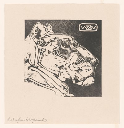 雌ライオンの頭 雌ライオン（原題） 作： Bernard Willem Wierink (signed by artist)