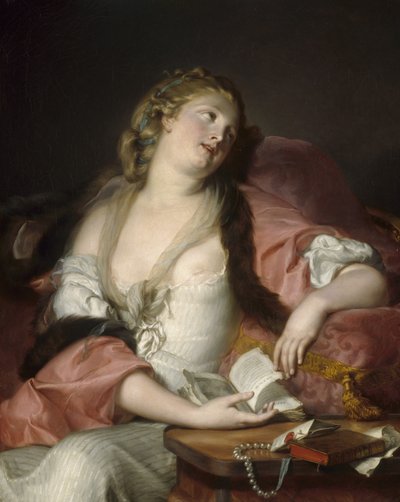 ヘロイスとアベラールの手紙を読む女性、1780年頃 作： Bernard d Agescy