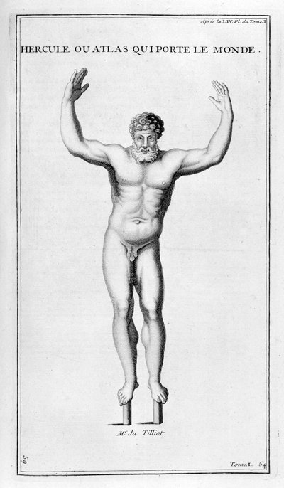 世界を運ぶヘラクレス、1757 作： Bernard de Montfaucon
