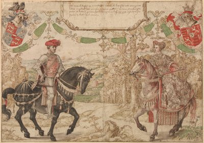 ナッソーのヤンヨハン4世とその妻マリア、ルーン伯爵とハインズバーグ伯爵、1530年頃 作： Bernard van Orley