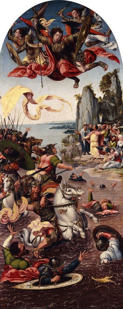 聖ミカエルの前で紅海を離れるモーセ、 作： Bernard van Orley